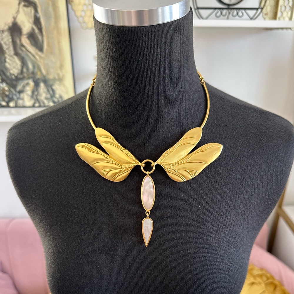 Tory Burch Mother of Pearl/Gold Necklace